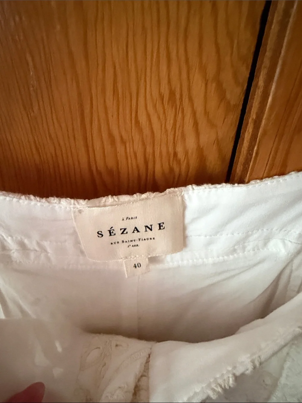 Sezane Brian Eyelet Linen-Blend Overalls in Cream/Ecru